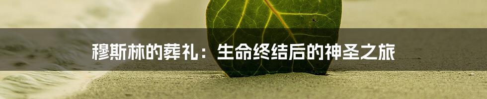 穆斯林的葬礼：生命终结后的神圣之旅