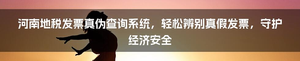 河南地税发票真伪查询系统，轻松辨别真假发票，守护经济安全