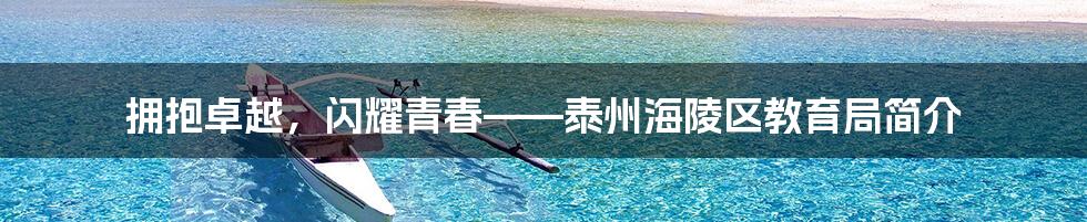 拥抱卓越，闪耀青春——泰州海陵区教育局简介