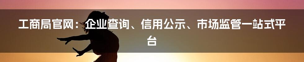 工商局官网：企业查询、信用公示、市场监管一站式平台