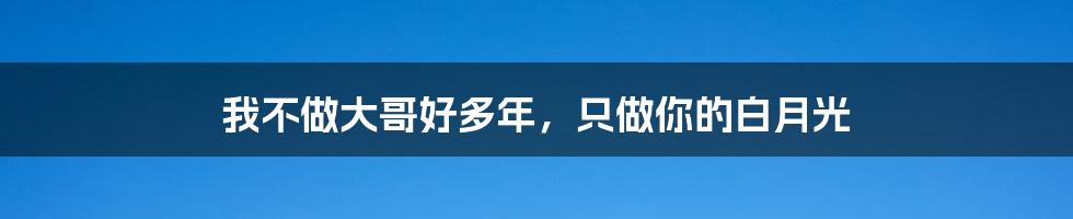 我不做大哥好多年，只做你的白月光