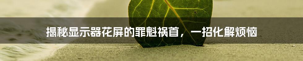 揭秘显示器花屏的罪魁祸首，一招化解烦恼