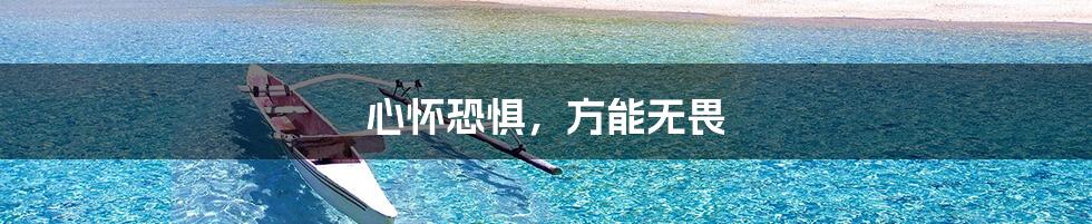 心怀恐惧，方能无畏