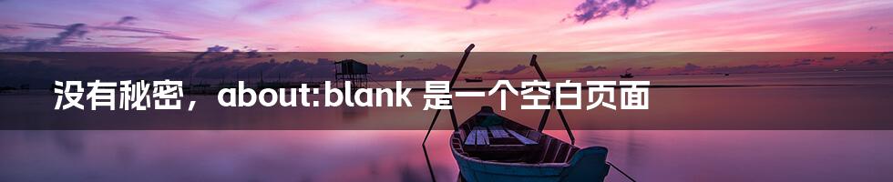 没有秘密，about:blank 是一个空白页面