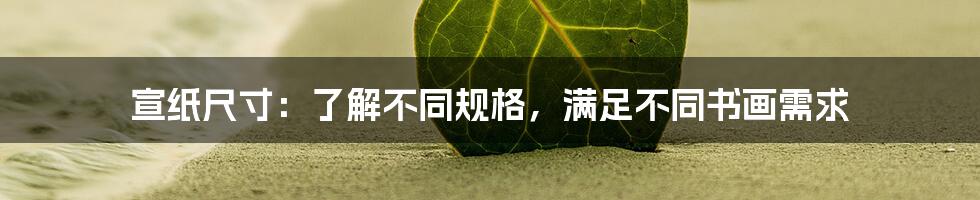 宣纸尺寸：了解不同规格，满足不同书画需求