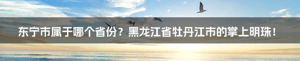 东宁市属于哪个省份？黑龙江省牡丹江市的掌上明珠！