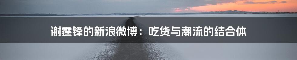 谢霆锋的新浪微博：吃货与潮流的结合体