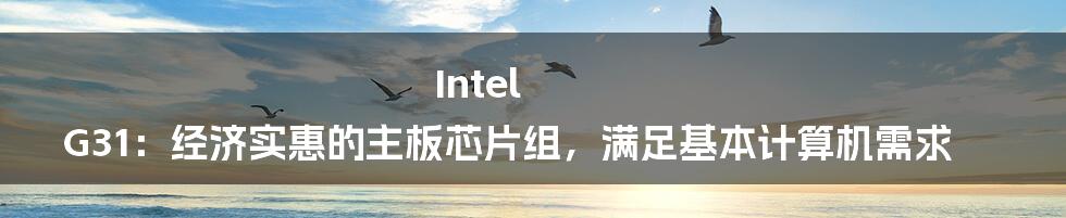 Intel G31：经济实惠的主板芯片组，满足基本计算机需求