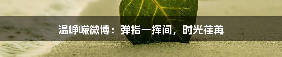 温峥嵘微博：弹指一挥间，时光荏苒