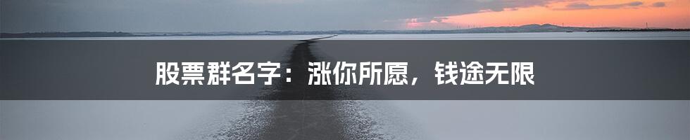 股票群名字：涨你所愿，钱途无限