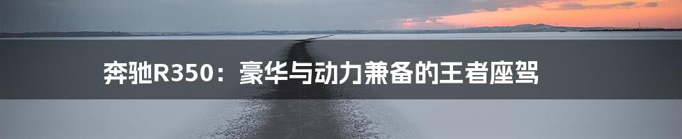 奔驰R350：豪华与动力兼备的王者座驾