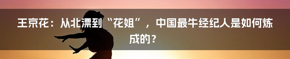 王京花：从北漂到“花姐”，中国最牛经纪人是如何炼成的？