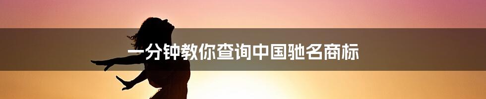 一分钟教你查询中国驰名商标