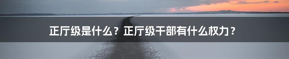 正厅级是什么？正厅级干部有什么权力？