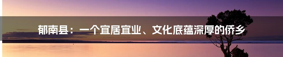 郁南县：一个宜居宜业、文化底蕴深厚的侨乡