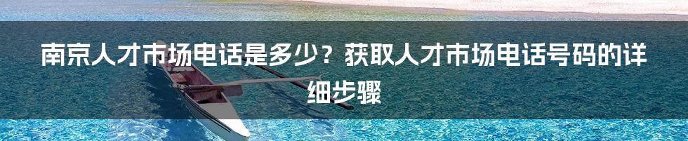 南京人才市场电话是多少？获取人才市场电话号码的详细步骤