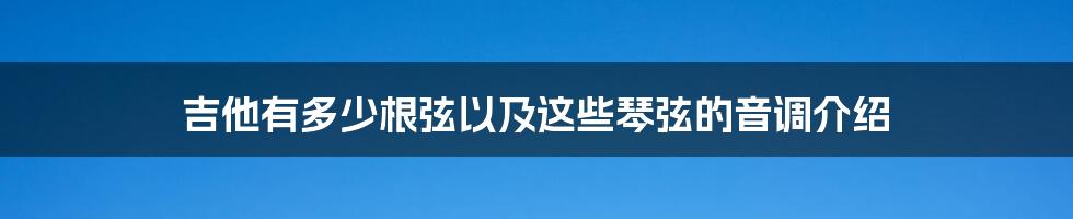 吉他有多少根弦以及这些琴弦的音调介绍