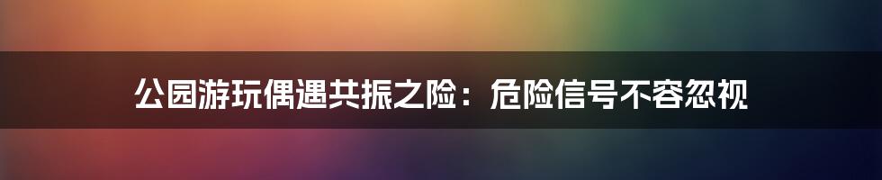 公园游玩偶遇共振之险：危险信号不容忽视