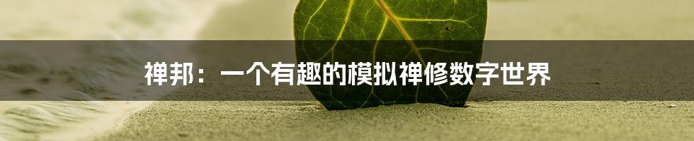 禅邦：一个有趣的模拟禅修数字世界