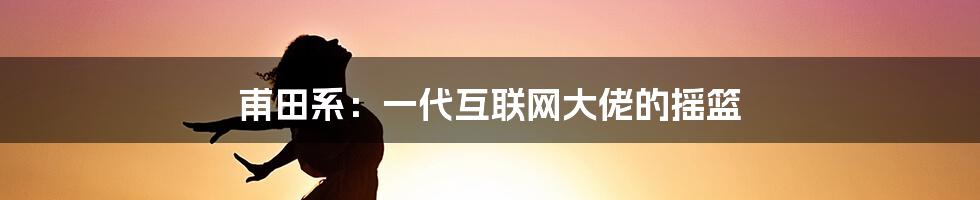 甫田系：一代互联网大佬的摇篮