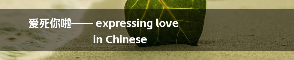 爱死你啦—— expressing love in Chinese