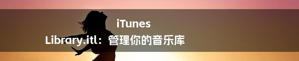 iTunes Library.itl：管理你的音乐库