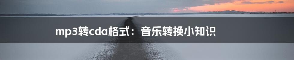 mp3转cda格式：音乐转换小知识