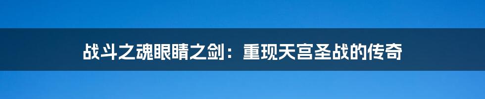 战斗之魂眼睛之剑：重现天宫圣战的传奇