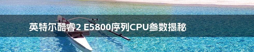 英特尔酷睿2 E5800序列CPU参数揭秘