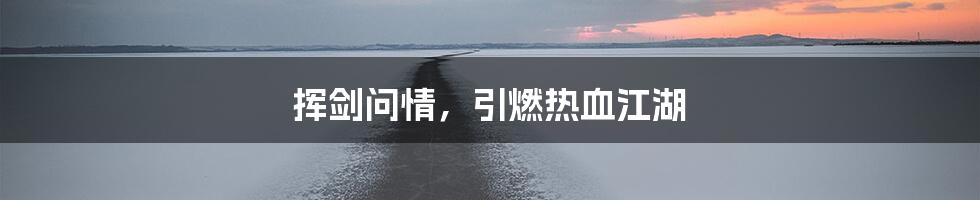 挥剑问情，引燃热血江湖