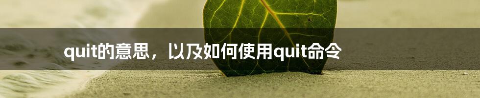 quit的意思，以及如何使用quit命令