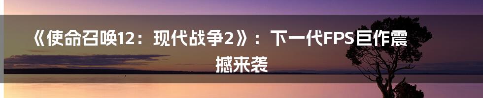 《使命召唤12：现代战争2》：下一代FPS巨作震撼来袭