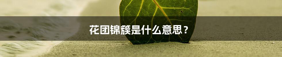 花团锦簇是什么意思？