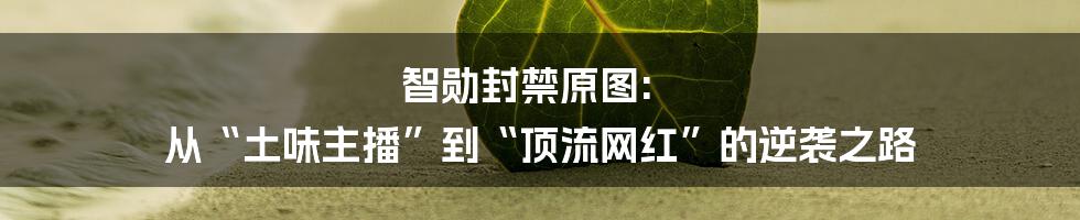 智勋封禁原图: 从“土味主播”到“顶流网红”的逆袭之路