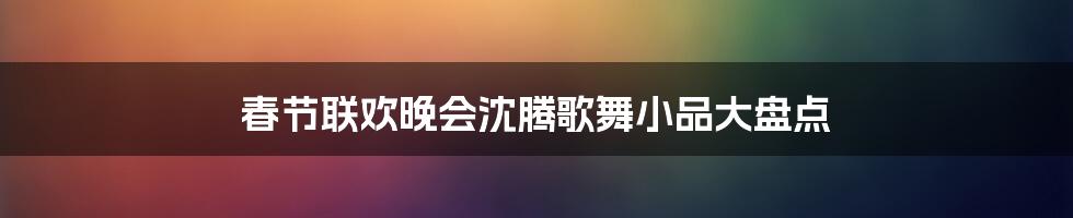 春节联欢晚会沈腾歌舞小品大盘点