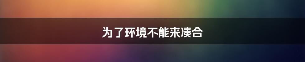 为了环境不能来凑合