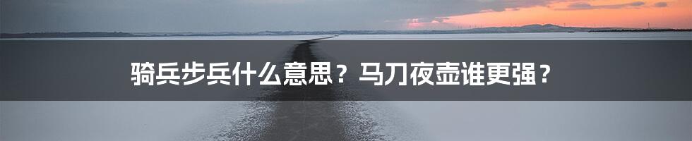 骑兵步兵什么意思？马刀夜壶谁更强？