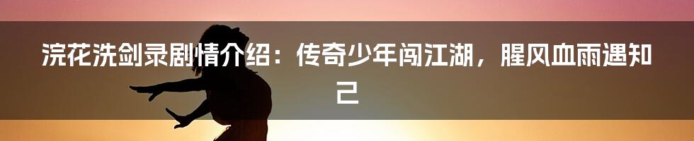 浣花洗剑录剧情介绍：传奇少年闯江湖，腥风血雨遇知己