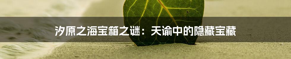 汐原之海宝箱之谜：天谕中的隐藏宝藏