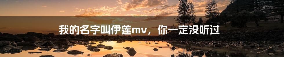 我的名字叫伊莲mv，你一定没听过