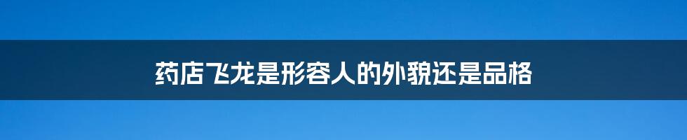 药店飞龙是形容人的外貌还是品格