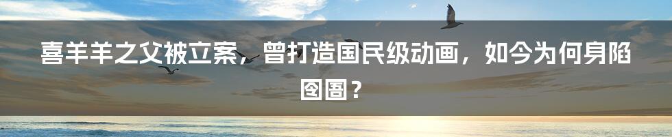 喜羊羊之父被立案，曾打造国民级动画，如今为何身陷囹圄？