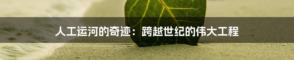 人工运河的奇迹：跨越世纪的伟大工程