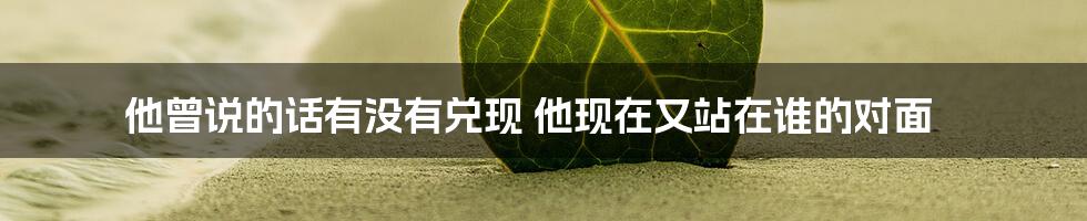 他曾说的话有没有兑现 他现在又站在谁的对面