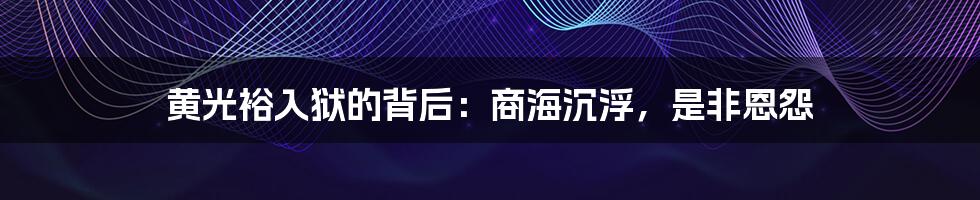 黄光裕入狱的背后：商海沉浮，是非恩怨