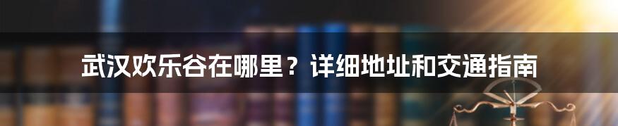 武汉欢乐谷在哪里？详细地址和交通指南