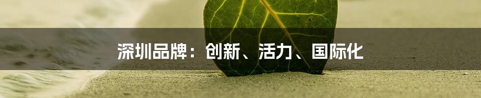 深圳品牌：创新、活力、国际化