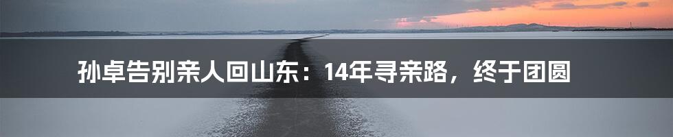 孙卓告别亲人回山东：14年寻亲路，终于团圆