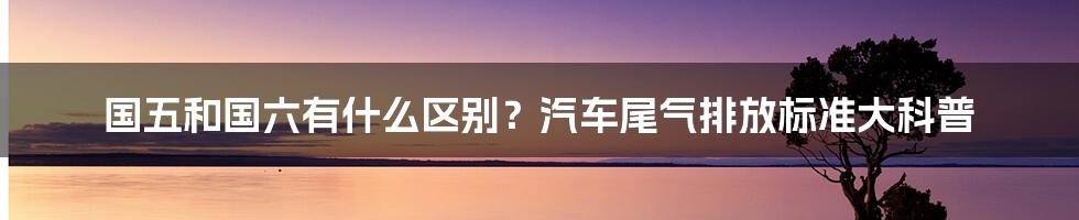 国五和国六有什么区别？汽车尾气排放标准大科普