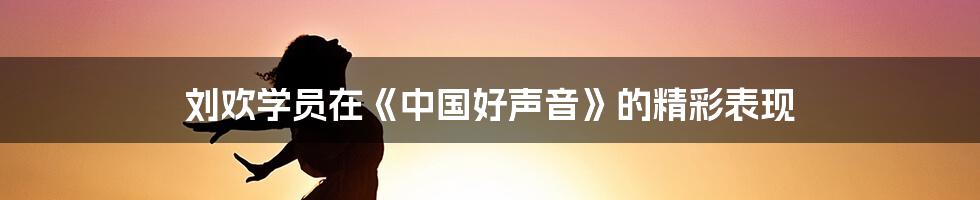 刘欢学员在《中国好声音》的精彩表现